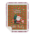 Personalized Gift Tartan Plaid Blanket Clan Gibbs With Funny Santa Snowman Reindeer Merry Christmas Gift Sherpa Blanket, blue plaid sherpa blanket,blue tartan sherpa blanket,Buchan,buffalo plaid sherpa blanket,christmas sherpa blanket,Christmas Throw Blanket