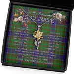 To My Beautiful Soulmate Sunflower Necklace In Your Eyes I Have Found My Home Clan Adam Hunting Tartan Jewelry For Girlfriend, Tartan Sunflower Pendant Necklace, Scottish Tartan Jewelry, valentine necklace, necklace girlfriend, necklace for wife, cute necklaces for girlfriend, jewelry for girlfriend, to my soulmate necklace, to my future wife necklace