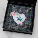 Sea Turtle Necklace Gift for My Beautiful Girlfriend Valentines Necklace Clan MacKenzie Modern Blue Tartan Blue Turtle Necklace