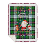 Personalized Gift Tartan Plaid Blanket Clan MacKenzie Dress Modern With Funny Santa Snowman Reindeer Merry Christmas Gift Sherpa Blanket, blue plaid sherpa blanket,blue tartan sherpa blanket,Buchan,buffalo plaid sherpa blanket,christmas sherpa blanket,Christmas Throw Blanket