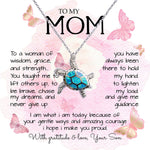 To My Mom Necklace To A Woman Of Wisdom Mother's Day Gift For Mom From Son, Mother's Day Sea Turtle Necklace