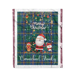 Personalized Gift Tartan Plaid Blanket Clan Carmichael Ancient With Funny Santa Snowman Reindeer Merry Christmas Fleece Blanket, Home Living Room, Plaid Blanket, Tartan Blanket, Scottish Blanket, Buffalo fleece blanket, Christmas Blanket
