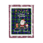 Personalized Gift Tartan Plaid Blanket Clan Sempill With Funny Santa Snowman Reindeer Merry Christmas Fleece Blanket, Home Living Room, Plaid Blanket, Tartan Blanket, Scottish Blanket, Buffalo fleece blanket, Christmas Blanket