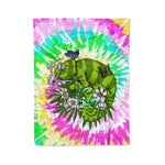 Scotstee Shop - Scotstee Shop Blanket Chameleon Smoking Weed Tie Dye Rainbow Hippie Fleece Blanket