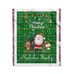 Personalized Gift Tartan Plaid Blanket Clan Masterton With Funny Santa Snowman Reindeer Merry Christmas Fleece Blanket, Home Living Room, Plaid Blanket, Tartan Blanket, Scottish Blanket, Buffalo fleece blanket, Christmas Blanket