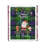 Personalized Gift Tartan Plaid Blanket Clan Tait With Funny Santa Snowman Reindeer Merry Christmas Fleece Blanket, Home Living Room, Plaid Blanket, Tartan Blanket, Scottish Blanket, Buffalo fleece blanket, Christmas Blanket
