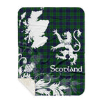 Sherpa Blanket - Tartan Blanket Thistle and Lion Scottish Clan Austin Plaid Blanket, plaid sherpa blanket queen,purple sherpa blanket,queen sherpa blanket,queen size sherpa blanket,red sherpa blanket,scottish tartan blankets,sherpa blanket,sherpa christmas blanket