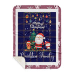 Personalized Gift Tartan Plaid Blanket Clan Crichton With Funny Santa Snowman Reindeer Merry Christmas Gift Sherpa Blanket, blue plaid sherpa blanket,blue tartan sherpa blanket,Buchan,buffalo plaid sherpa blanket,christmas sherpa blanket,Christmas Throw Blanket