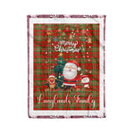 Personalized Gift Tartan Plaid Blanket Clan Langlands With Funny Santa Snowman Reindeer Merry Christmas Fleece Blanket, Home Living Room, Plaid Blanket, Tartan Blanket, Scottish Blanket, Buffalo fleece blanket, Christmas Blanket