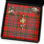 To My Beautiful Soulmate Sunflower Necklace In Your Eyes I Have Found My Home Clan Munro Tartan Jewelry For Girlfriend, Tartan Sunflower Pendant Necklace, Scottish Tartan Jewelry, valentine necklace, necklace girlfriend, necklace for wife, cute necklaces for girlfriend, jewelry for girlfriend, to my soulmate necklace, to my future wife necklace