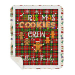 Personalized Gift Tartan Plaid Blanket Clan Fullerton With Christmas Cookie Baking Crew Christmas Gift Sherpa Blanket, tartan sherpa blanket,buffalo plaid sherpa blanket,christmas sherpa blanket,Christmas Throw Blanket,green plaid sherpa blanket,green sherpa blanket