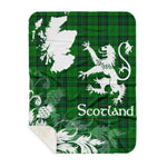 Sherpa Blanket - Tartan Blanket Thistle and Lion Scottish Clan Dunbar Hunting Plaid Blanket, plaid sherpa blanket queen,purple sherpa blanket,queen sherpa blanket,queen size sherpa blanket,red sherpa blanket,scottish tartan blankets,sherpa blanket,sherpa christmas blanket