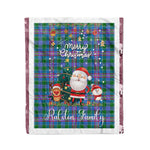 Personalized Gift Tartan Plaid Blanket Clan Ralston With Funny Santa Snowman Reindeer Merry Christmas Fleece Blanket, Home Living Room, Plaid Blanket, Tartan Blanket, Scottish Blanket, Buffalo fleece blanket, Christmas Blanket