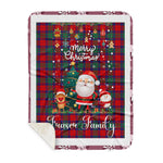 Personalized Gift Tartan Plaid Blanket Clan Fraser of Altyre With Funny Santa Snowman Reindeer Merry Christmas Gift Sherpa Blanket, blue plaid sherpa blanket,blue tartan sherpa blanket,Buchan,buffalo plaid sherpa blanket,christmas sherpa blanket,Christmas Throw Blanket