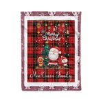 Personalized Gift Tartan Plaid Blanket Clan MacQueen With Funny Santa Snowman Reindeer Merry Christmas Fleece Blanket, Home Living Room, Plaid Blanket, Tartan Blanket, Scottish Blanket, Buffalo fleece blanket, Christmas Blanket