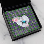 Sea Turtle Necklace Gift for My Beautiful Girlfriend Valentines Necklace Clan Gillon Tartan Blue Turtle Necklace