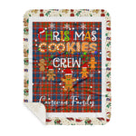 Personalized Gift Tartan Plaid Blanket Clan Cameron Of Lochiel Ancient With Christmas Cookie Baking Crew Christmas Gift Sherpa Blanket, tartan sherpa blanket,buffalo plaid sherpa blanket,christmas sherpa blanket,Christmas Throw Blanket,green plaid sherpa blanket,green sherpa blanket