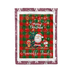 Personalized Gift Tartan Plaid Blanket Clan Moncrieffe With Funny Santa Snowman Reindeer Merry Christmas Fleece Blanket, Home Living Room, Plaid Blanket, Tartan Blanket, Scottish Blanket, Buffalo fleece blanket, Christmas Blanket