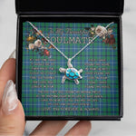Sea Turtle Necklace To My Beautiful Soulmate Necklace In Your Eyes I Have Found My Home Clan Douglas Ancient Tartan Blue Turtle Necklace, Valentine Necklace Gift for Girlfriend Clan Mitchell Ancient Tartan Sunflower Pendant Necklace, Scottish Tartan Jewelry, valentine necklace, necklace girlfriend, necklace for wife, cute necklaces for girlfriend, jewelry for girlfriend, to my soulmate necklace, to my future wife necklace