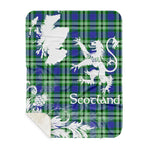 Sherpa Blanket - Tartan Blanket Thistle and Lion Scottish Clan Haliburton Plaid Blanket, plaid sherpa blanket queen,purple sherpa blanket,queen sherpa blanket,queen size sherpa blanket,red sherpa blanket,scottish tartan blankets,sherpa blanket,sherpa christmas blanket