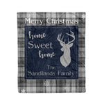 Scotstee Shop Tartan Plaid Christmas Fleece Blankets Clan Sandilands Grey Plaid Blanket