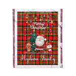Personalized Gift Tartan Plaid Blanket Clan Hepburn With Funny Santa Snowman Reindeer Merry Christmas Fleece Blanket, Christmas Blanket, Plaid Blanket, Tartan Blanket,Scottish Blanket