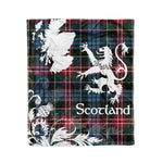 Scotstee Shop Tartan Plaid Fleece Blankets Thistle and Lion Scottish Clan Comyn Plaid Blanket