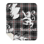 Sherpa Blanket - Tartan Blanket Thistle and Lion Scottish Clan Moffat Plaid Blanket, plaid sherpa blanket queen,purple sherpa blanket,queen sherpa blanket,queen size sherpa blanket,red sherpa blanket,scottish tartan blankets,sherpa blanket,sherpa christmas blanket