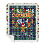 Personalized Gift Tartan Plaid Blanket Clan Stevenson With Christmas Cookie Baking Crew Christmas Gift Sherpa Blanket, tartan sherpa blanket,buffalo plaid sherpa blanket,christmas sherpa blanket,Christmas Throw Blanket,green plaid sherpa blanket,green sherpa blanket