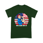 Scotstee Shop - Feminist Rosie The Riveter Patriotic USA Flag 4th of July 4th Of July Shirt