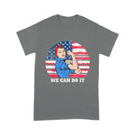 Scotstee Shop - Feminist Rosie The Riveter Patriotic USA Flag 4th of July 4th Of July Shirt