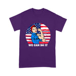 Scotstee Shop - Feminist Rosie The Riveter Patriotic USA Flag 4th of July 4th Of July Shirt