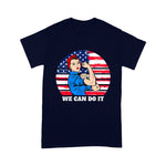 Scotstee Shop - Feminist Rosie The Riveter Patriotic USA Flag 4th of July 4th Of July Shirt