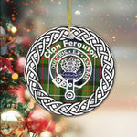 Ferguson Tartan Ornament,  ceramic ornament, personalized christmas ornaments, christmas tree ornaments, christmas door decorations, Plaid Ornament, Tartan Ceramic Ornament