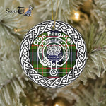 Ferguson Tartan Ornament,  ceramic ornament, personalized christmas ornaments, christmas tree ornaments, christmas door decorations, Plaid Ornament, Tartan Ceramic Ornament