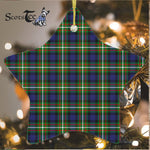 Ferguson Tartan Ornament Star Ornament, Christmas Star Decorations, ceramic ornament, Plaid Star Ceramic Ornament, Christmas Ornament Decorations Gift