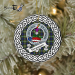 Fergusson Tartan Ornament,  ceramic ornament, personalized christmas ornaments, christmas tree ornaments, christmas door decorations, Plaid Ornament, Tartan Ceramic Ornament