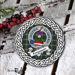 Fergusson Tartan Ornament,  ceramic ornament, personalized christmas ornaments, christmas tree ornaments, christmas door decorations, Plaid Ornament, Tartan Ceramic Ornament