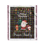 Personalized Gift Tartan Plaid Blanket Clan Fraser Hunting With Funny Santa Snowman Reindeer Merry Christmas Fleece Blanket, Christmas Blanket, Plaid Blanket, Tartan Blanket,Scottish Blanket