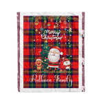 Personalized Gift Tartan Plaid Blanket Clan Ruthven With Funny Santa Snowman Reindeer Merry Christmas Fleece Blanket, Home Living Room, Plaid Blanket, Tartan Blanket, Scottish Blanket, Buffalo fleece blanket, Christmas Blanket