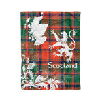Scotstee Shop Tartan Plaid Fleece Blankets Thistle and Lion Scottish Clan Stewart of Appin Ancient Plaid Blanket