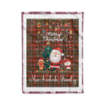 Personalized Gift Tartan Plaid Blanket Clan MacKintosh Weathered With Funny Santa Snowman Reindeer Merry Christmas Fleece Blanket, Home Living Room, Plaid Blanket, Tartan Blanket, Scottish Blanket, Buffalo fleece blanket, Christmas Blanket