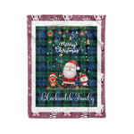 Personalized Gift Tartan Plaid Blanket Clan Blackwatch Ancient With Funny Santa Snowman Reindeer Merry Christmas Fleece Blanket, Home Living Room, Plaid Blanket, Tartan Blanket, Scottish Blanket, Buffalo fleece blanket, Christmas Blanket