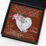Gift For My Beautiful Girlfriend Necklace Valentine Necklace Clan Comyn Red Tartan Cross Dancing Necklace Scottish Tartan Jewelry