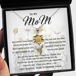 To My Mom Necklace Greatest Mom Mother's Day Gift Necklace Sunflower Pendant Necklace