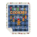 Personalized Gift Tartan Plaid Blanket Clan MacNeill Of Barra Blue With Christmas Cookie Baking Crew Christmas Gift Sherpa Blanket, tartan sherpa blanket,buffalo plaid sherpa blanket,christmas sherpa blanket,Christmas Throw Blanket,green plaid sherpa blanket,green sherpa blanket