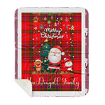 Personalized Gift Tartan Plaid Blanket Clan MacDougall With Funny Santa Snowman Reindeer Merry Christmas Gift Sherpa Blanket, blue plaid sherpa blanket,blue tartan sherpa blanket,Buchan,buffalo plaid sherpa blanket,christmas sherpa blanket,Christmas Throw Blanket