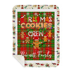 Personalized Gift Tartan Plaid Blanket Clan Burnett Ancient With Christmas Cookie Baking Crew Christmas Gift Sherpa Blanket, tartan sherpa blanket,buffalo plaid sherpa blanket,christmas sherpa blanket,Christmas Throw Blanket,green plaid sherpa blanket,green sherpa blanket