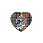 Glass Scottish Clan Badge Plaid Ornament Gift. Christmas Tree Ornament Glass Clan Tartan Ornament Great Christmas Ornaments Gift Heart Ornament