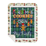 Personalized Gift Tartan Plaid Blanket Clan Rose Hunting Ancient With Christmas Cookie Baking Crew Christmas Gift Sherpa Blanket, tartan sherpa blanket,buffalo plaid sherpa blanket,christmas sherpa blanket,Christmas Throw Blanket,green plaid sherpa blanket,green sherpa blanket
